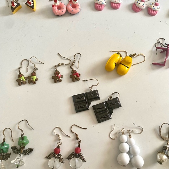 Hand Made sterling silver Earrings, Christmas, Snowmen,Donuts, Cupcakes and more - Picture 8 of 16